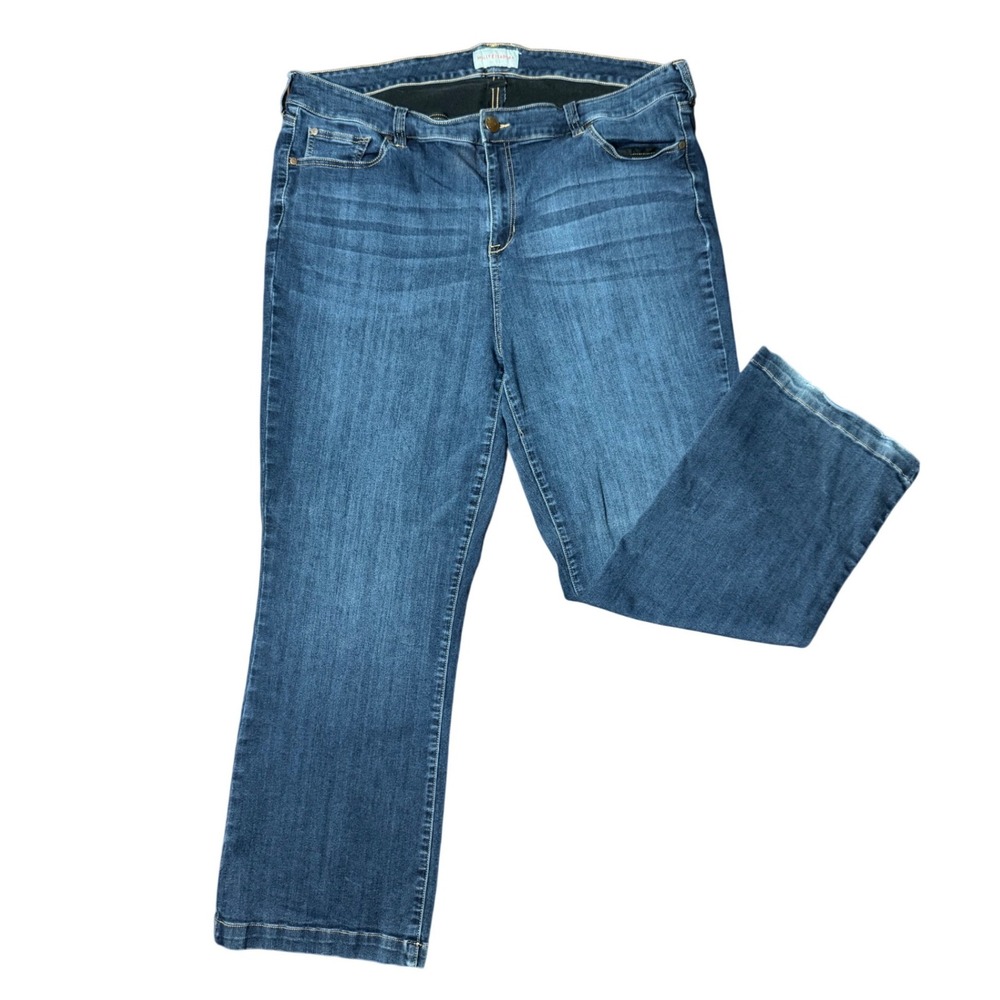 Molly & Isadora Bootcut Jeans 22 Blue Excellent Stretch Dark Wash Denim
